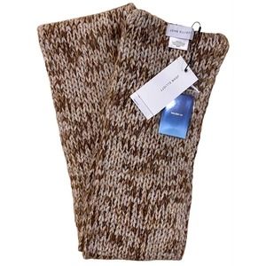 John Elliott Marled Mix Yarn Wool Blend Scarf - Ivory/Brown